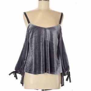 Romeo & Juliet Velvet Cold Shoulder Top